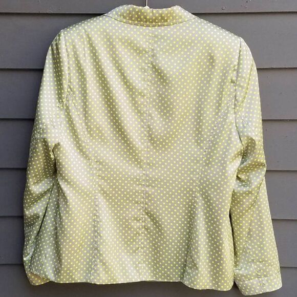 Luxury Euro Brand Basler Taupe/Neon Green Polka Dot Blazer and Shell w/Tie  44 - Picture 11 of 16